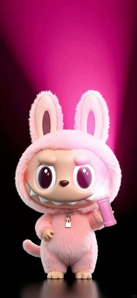 ネオングローウサギLabubu壁紙