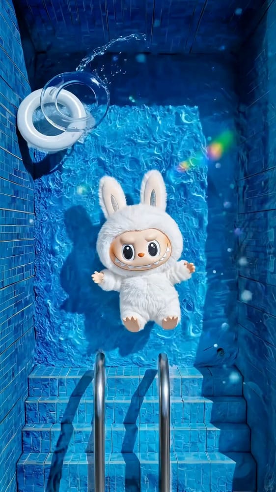 水中のウサギLabubu