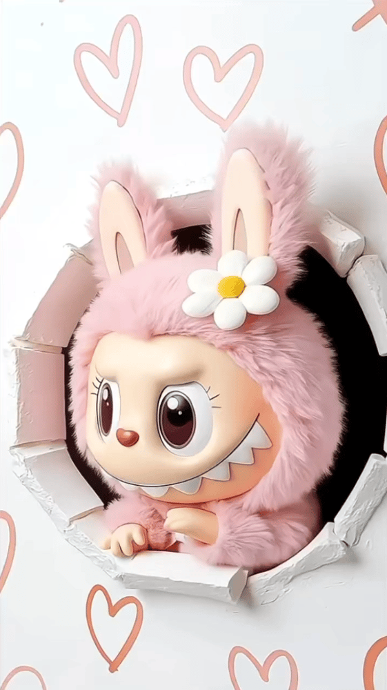 Fondo de Pantalla Rosa Conejito Sonriente