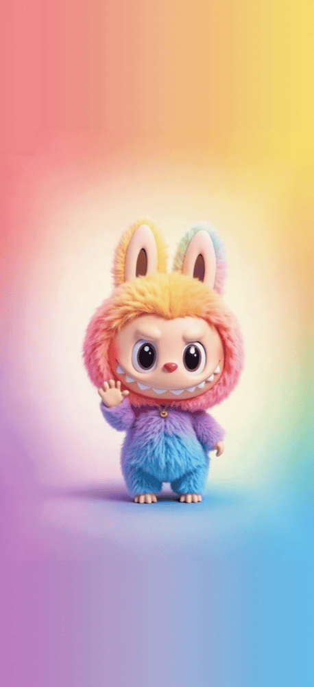 レインボーフーディーLabubu