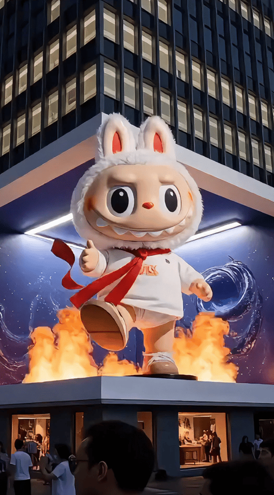 ロケット発射Labubu