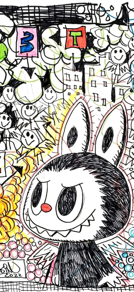 漫画风格Labubu壁纸